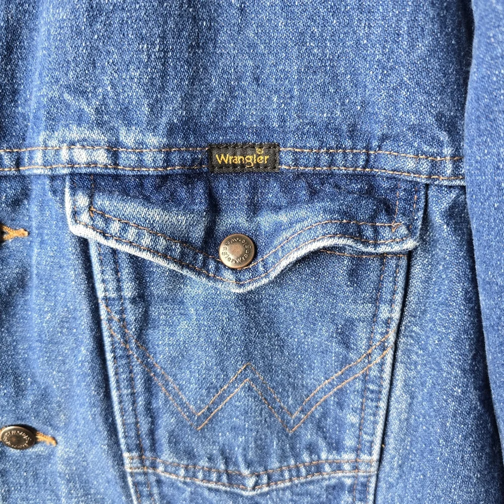 Wrangler Blanket Lined Corduroy Collar Denim Jacket Blue Mens 50L - Picture 4 of 11